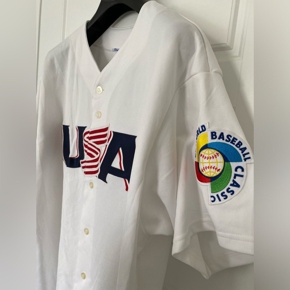 MLB '06 USA JETER 02 WORLD BASEBALL CLASSIC MAJESTIC White Jersey in XXL - Picture 13 of 15